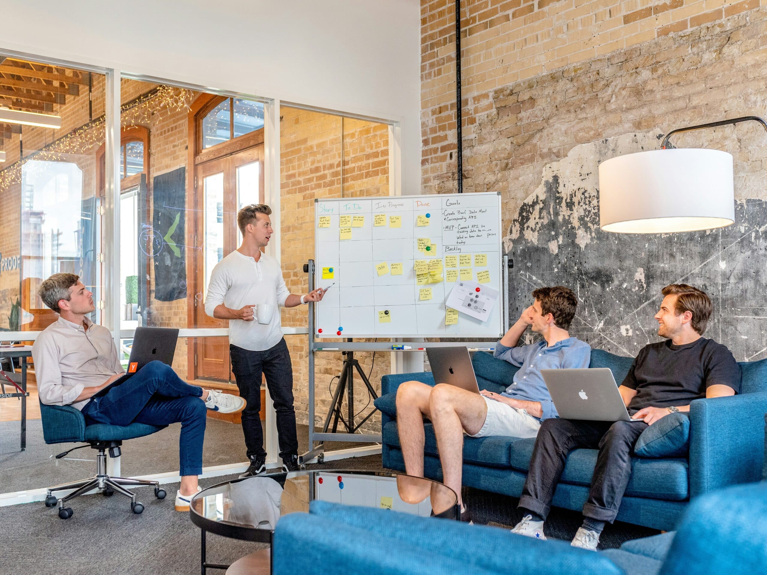 a team discussing marketing tool roi
