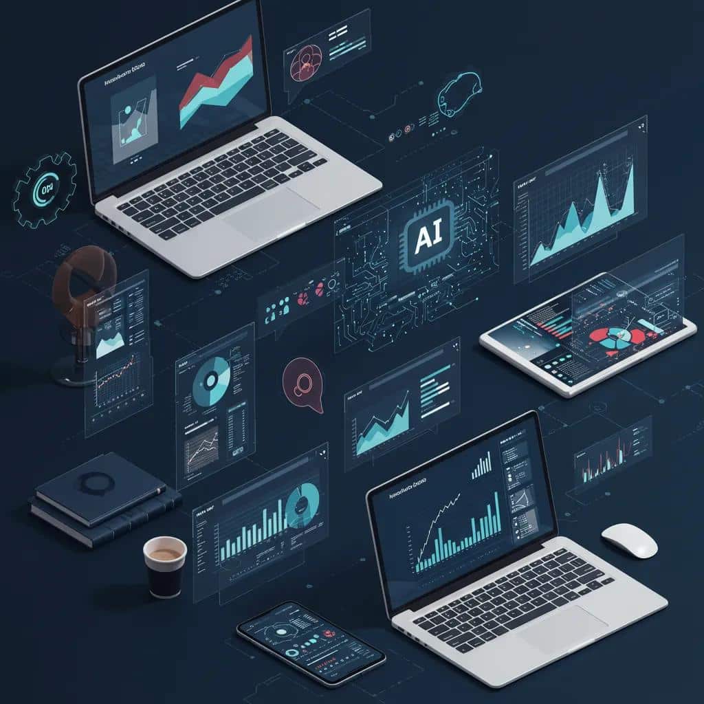 AI tools for digital marketing in a modern workspace