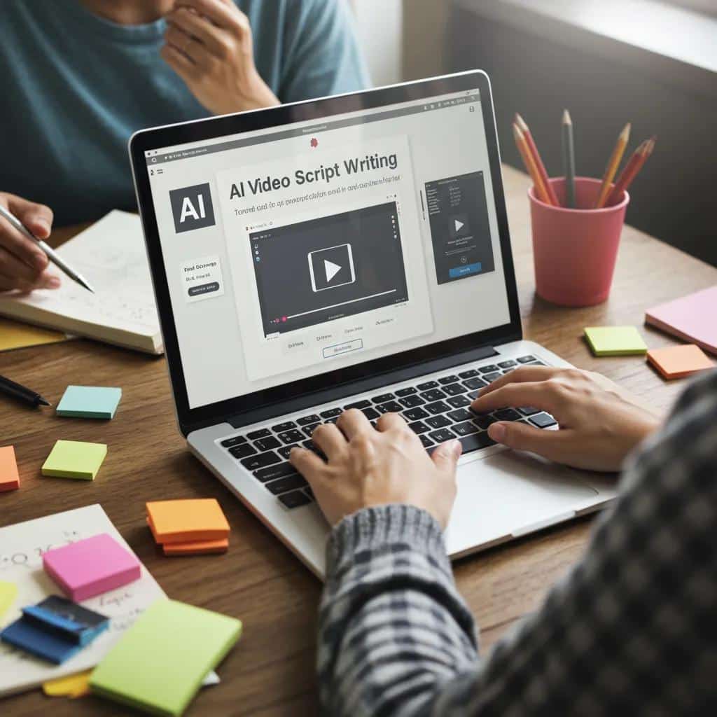Beginner-friendly AI video script writing tool interface, promoting ease of use for new creators