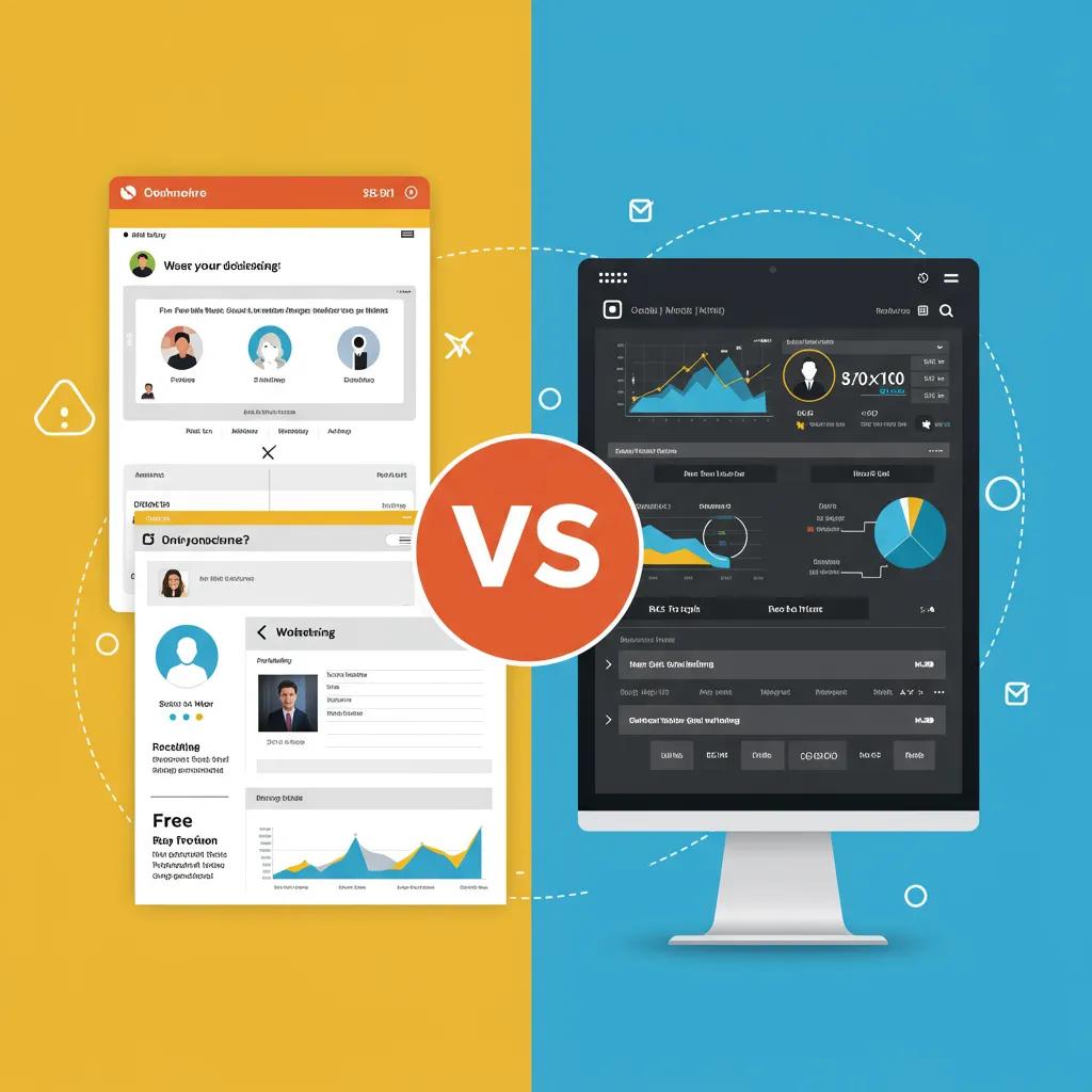 Comparison of free and paid AI social media monitoring tools showcasing user interfaces