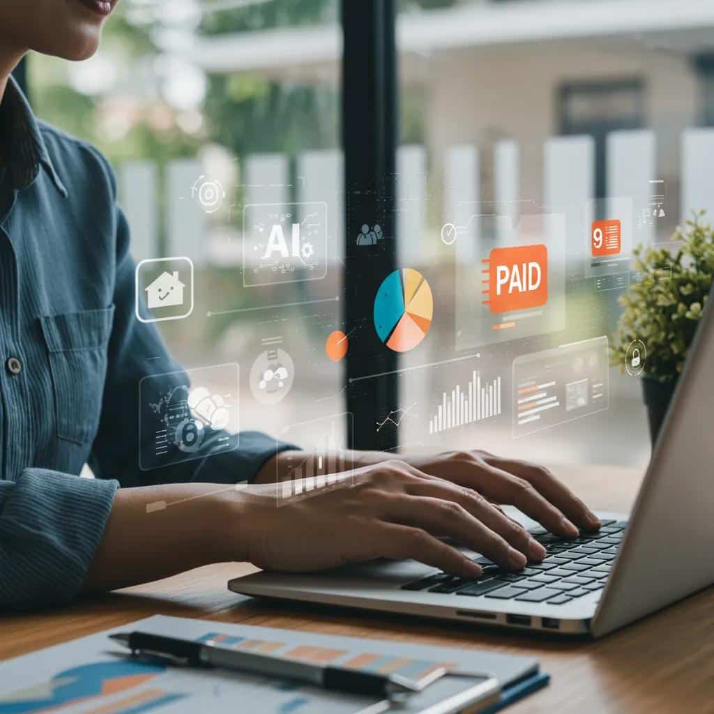 Digital marketing professional analyzing AI tools for paid ads optimization