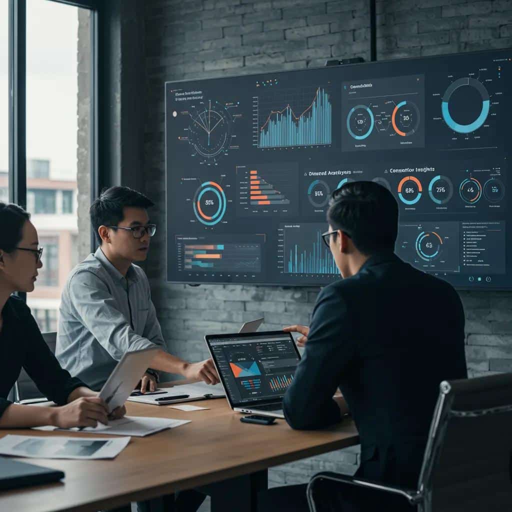 Team collaborating on advanced analytics for AI competitor intelligence platforms