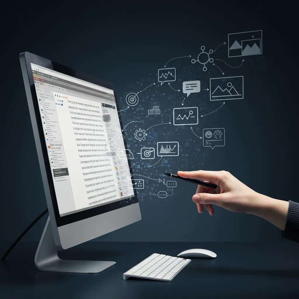 A user inputting text into Text2Infographic, demonstrating the platform's automated visual content creation process
